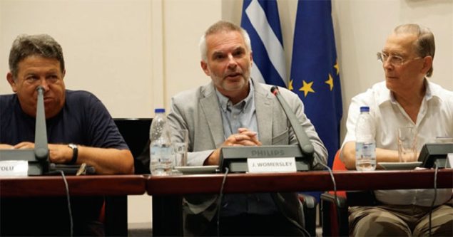 Photo of Sergio Bertolucci, John Womersley and Victor Matveev