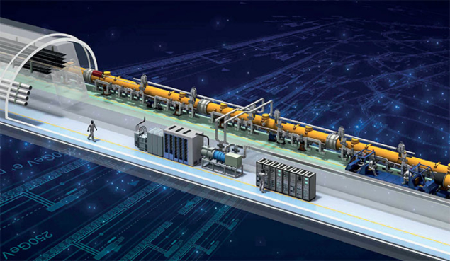 Illustration of the proposed International Linear Collider.