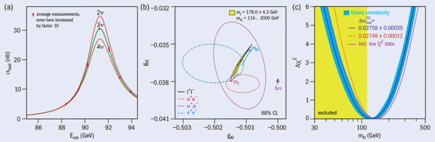 Diagrams showing measurements at LEP