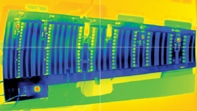 Infrared imaging of an ATLAS tracker end-cap petal