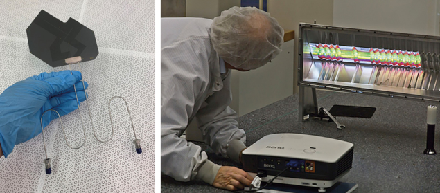 A silicon wafer and inspecting the upgraded RF foil