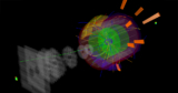 A proton-proton collision in the ALICE detector