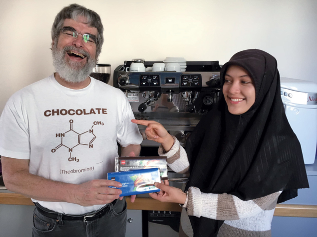 Guy Consolmagno poses with a summer student