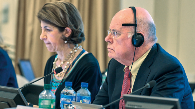 Fabiola Gianotti and Eliezer Rabinovici at CERN Council